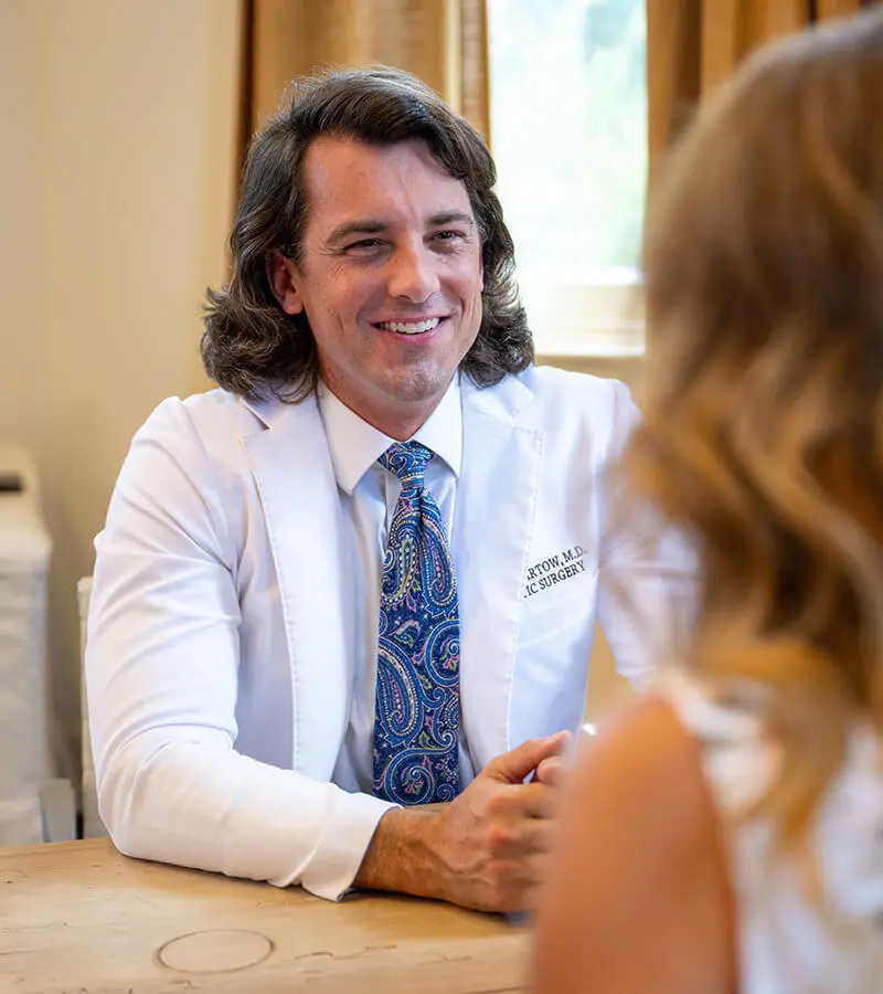 Dr. Bartow with a patient