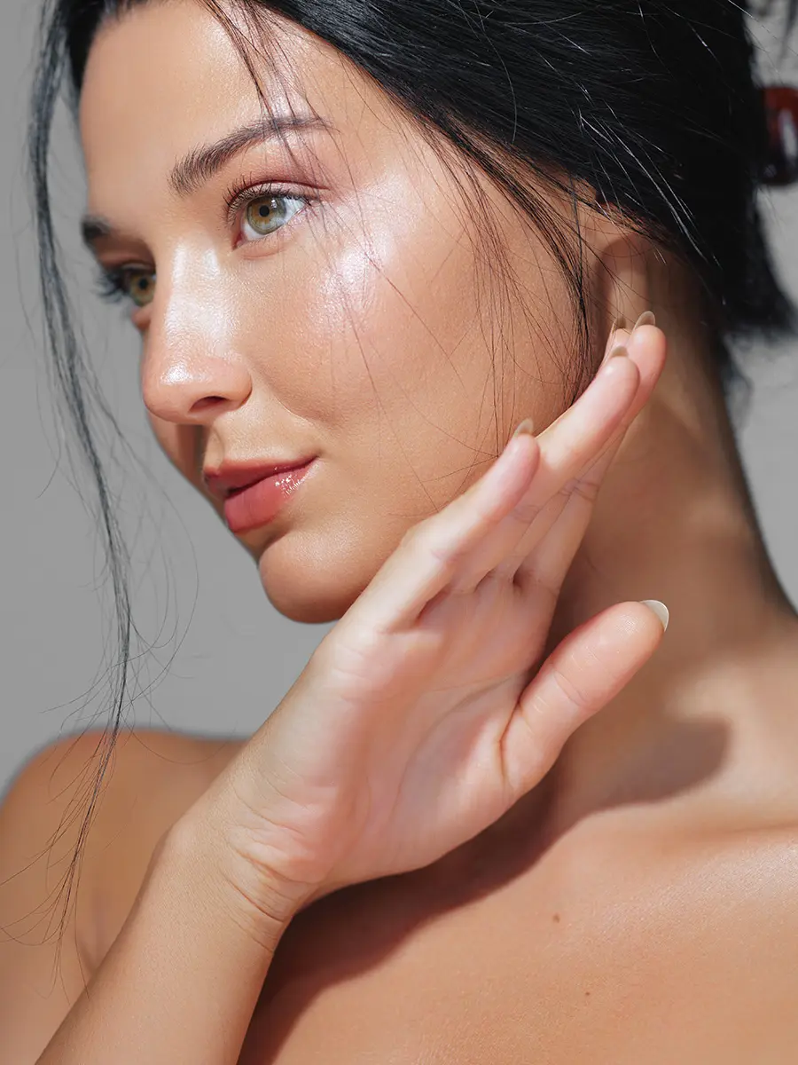 Young woman with glowing skin